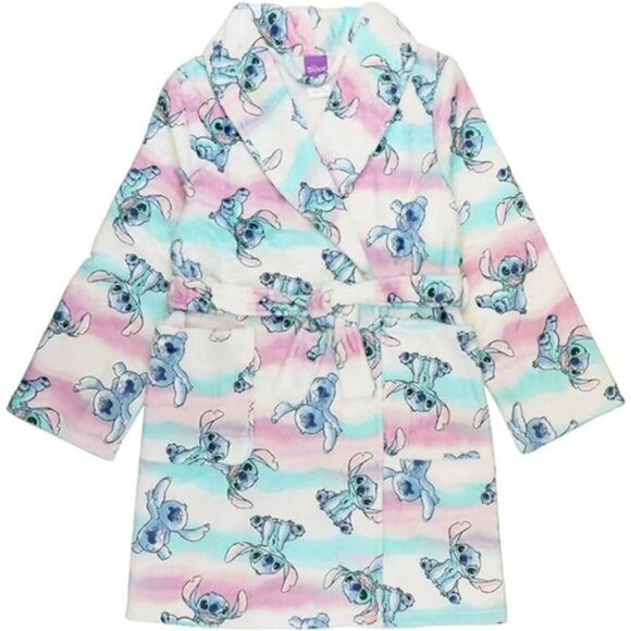 Disney Lilo & Stitch Girls Soft White Bathrobe Robe Pajama - Size 4 - NWT - Picture 1 of 4
